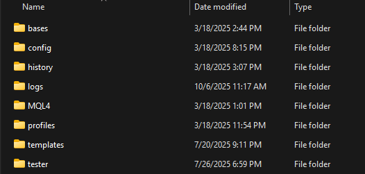 go to mql4 folder